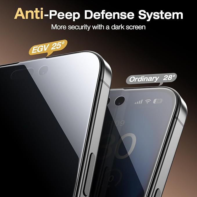 EGV Compatible for iPhone 16/iPhone 15 Privacy Screen Protector, Privacy Screen - Image 3