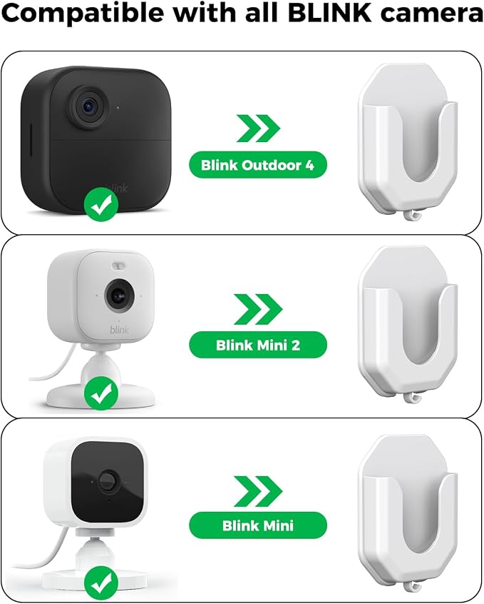 KMOUANTS 3 Pack Blink Mini No Drill No Screws Wall Mount Bracket - Image 2