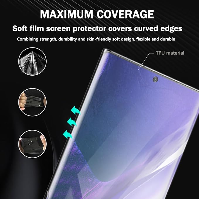 3+2 Pack Screen Protector for Samsung Galaxy Note 20 Ultra Flexible TPU Film - Image 8