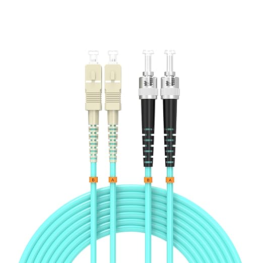 Fiber Patch Cable OM3 SC/UPC to ST/UPC 49/15meters, 10Gb/Gigabit MultiMode by Buacoz