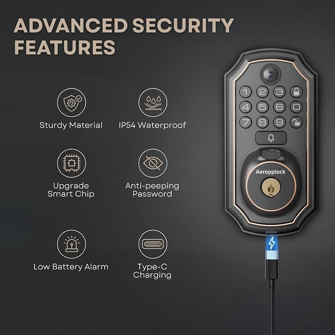 Fingerprint Door Lock Keyless Entry Door Lock Keypad Deadbolt Lock - Image 8