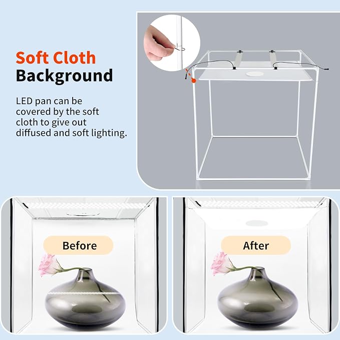 32"x32" Photo Studio Light Box for Photography, 3 Color 10-Level Adjustable - Image 4