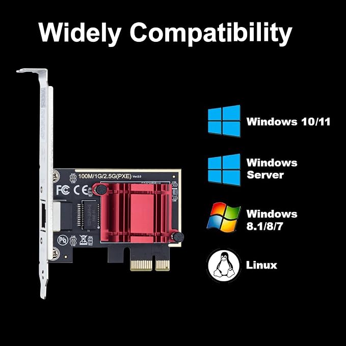 10Gtek 2.5G NIC PCIe Network Adapter 2500/1000/100Mbps PCIe Gigabit Ethernet - Image 6