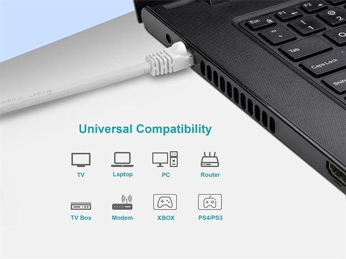 Monoprice Cat5e 7ft White Patch Cable UTP 24AWG 350MHz Pure Bare Copper - Image 6