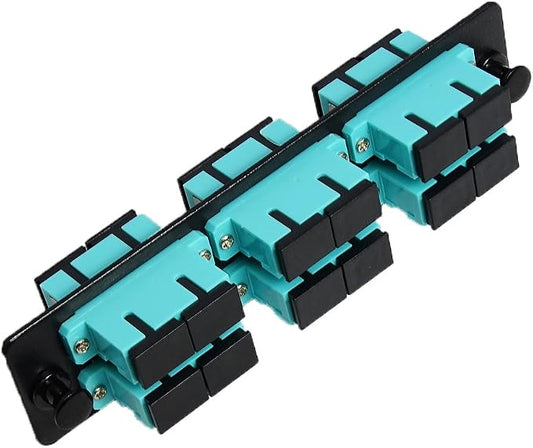 RiteAV LGX Footprint Fiber Optic Cable SC Adapter Patch Panel 6 Ports Loaded by RiteAV