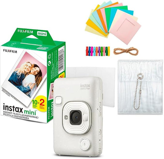 Fujifilm Instax Mini LiPlay Hybrid Instant Camera and Smartphone Printer Bundle by FUJIFILM