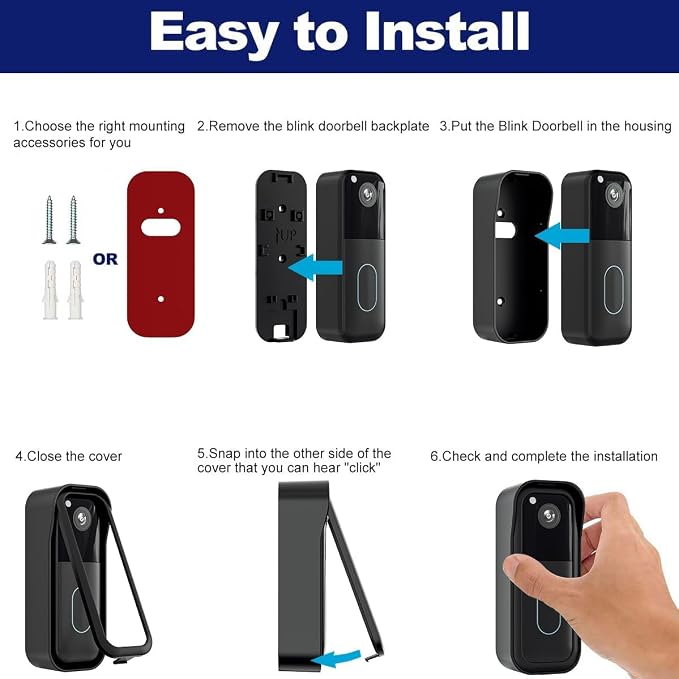 Blink Doorbell Mount for All-new Blink Video Doorbell, No-Drilling Blink Mount - Image 6
