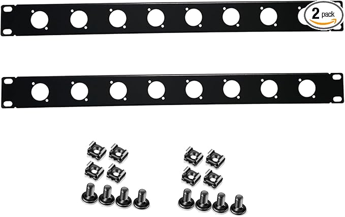 XLR HDMI Audio Rack Mount Panel, 1U D-Series Punched Metal HDMI Rack Mount by Suprwin