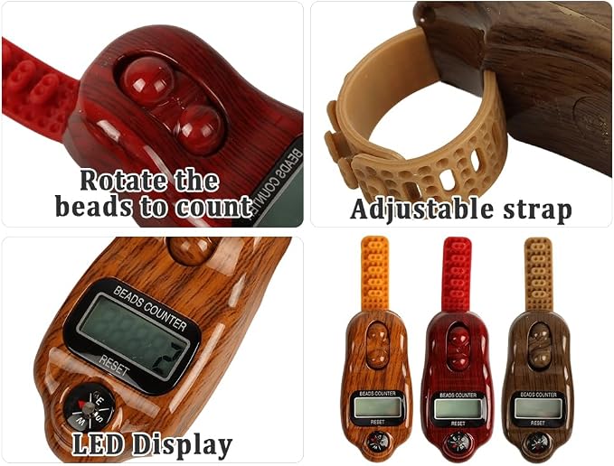 Anlising Digital Beads Counter, 3 Pieces Digital Tasbih Tally Counters - Image 3