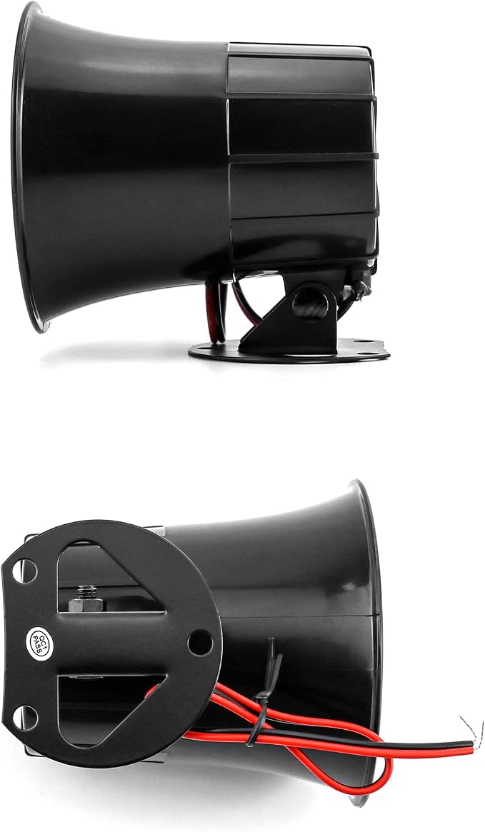 QWORK Electric Siren Horn, 2 Pack DC 12V Security Loud Wired Alarm Siren - Image 4