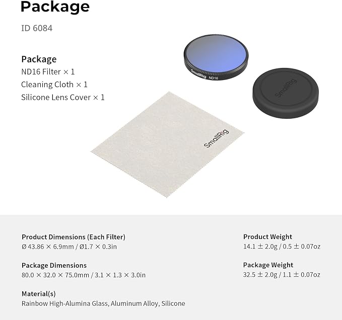 SmallRig ND16 Filter for DJI Osmo Action 6, Snap-On Polarizing Neutral Density - Image 7