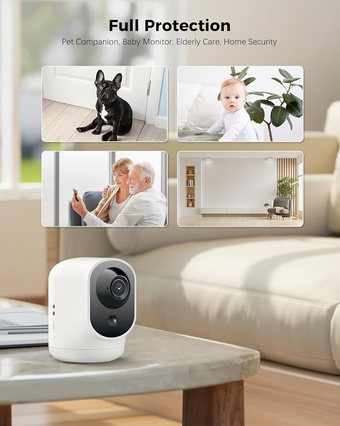 COCOCAM 2PCS Battery WiFi Indoor Security Camera Wireless, 5200mAh Battery - Image 9