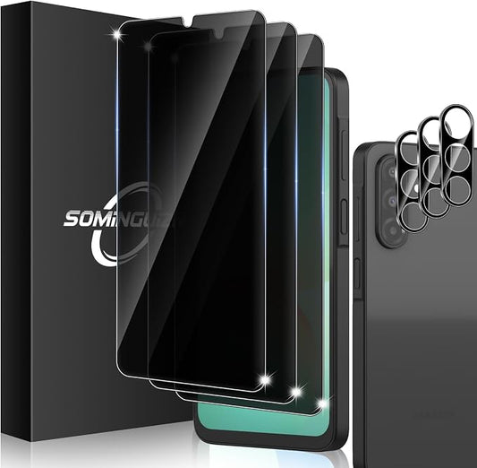 3+3 Pack for Samsung Galaxy A26 5G Privacy Screen Protector & Phone Camera Lens by SOMINGUIZN