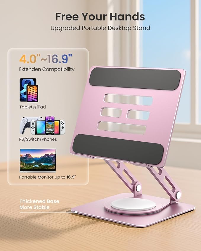 LOXP Metal Tablet Stand, 360 Rotating iPad Stand - Image 3
