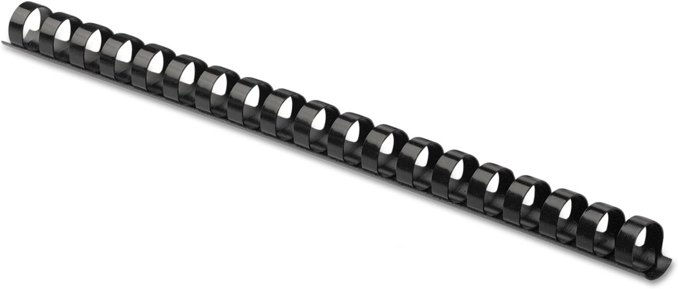 Fellowes 52326 Plastic Binding Combs - Round Back, 1/2 Inches, 90 Sheets, Black, 100 Pack