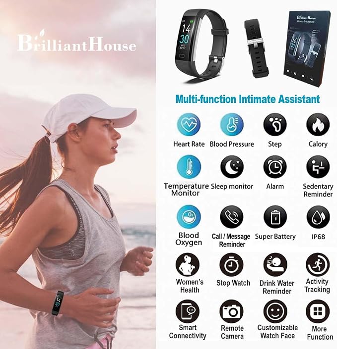 Fitness Tracker with Heart Rate Monitor/Step Counter/Calories, Activity Tracker - Image 3