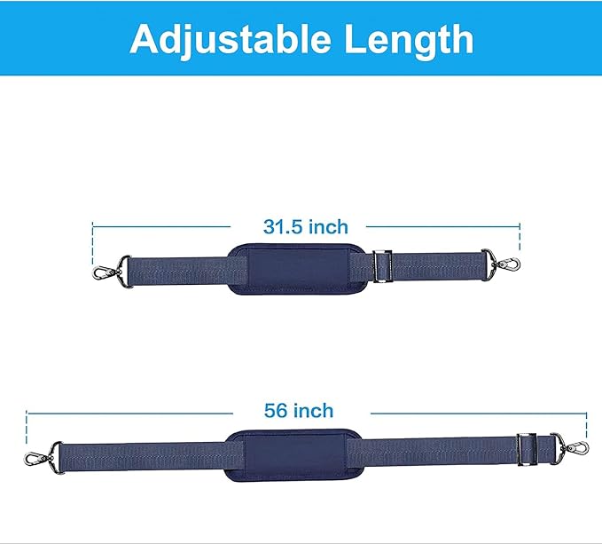 MOSISO 56 inch Shoulder Strap, Adjustable Thick Soft Universal Replacement - Image 3