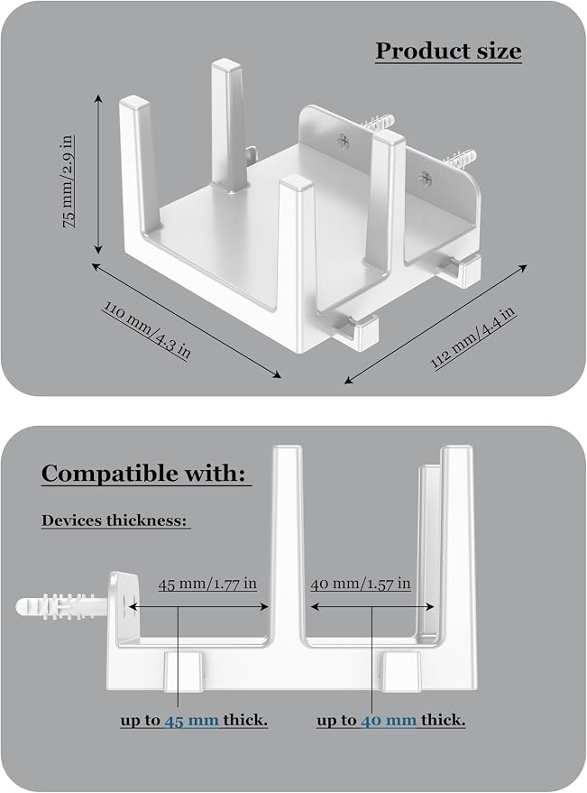 Wall Mount Shelf for WiFi Router, TV Box, Universal Cable Box Shelf Compatible - Image 2