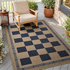 3x5 Outdoor Rug, Jute Checkered Rugs, Indoor Rug by VasofeSoftFluffyRugs