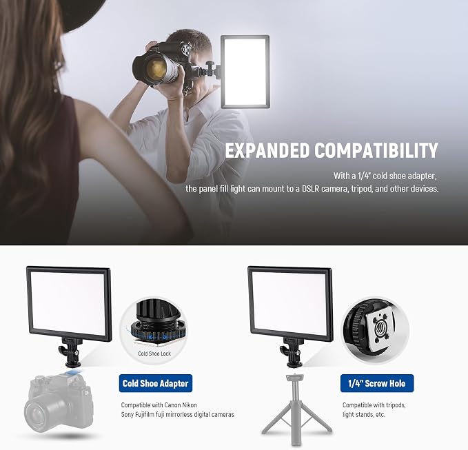 Neewer 9" LED Video Light Panel, Dimmable DSLR Camera Soft Lighting, 4000mAh - Image 5