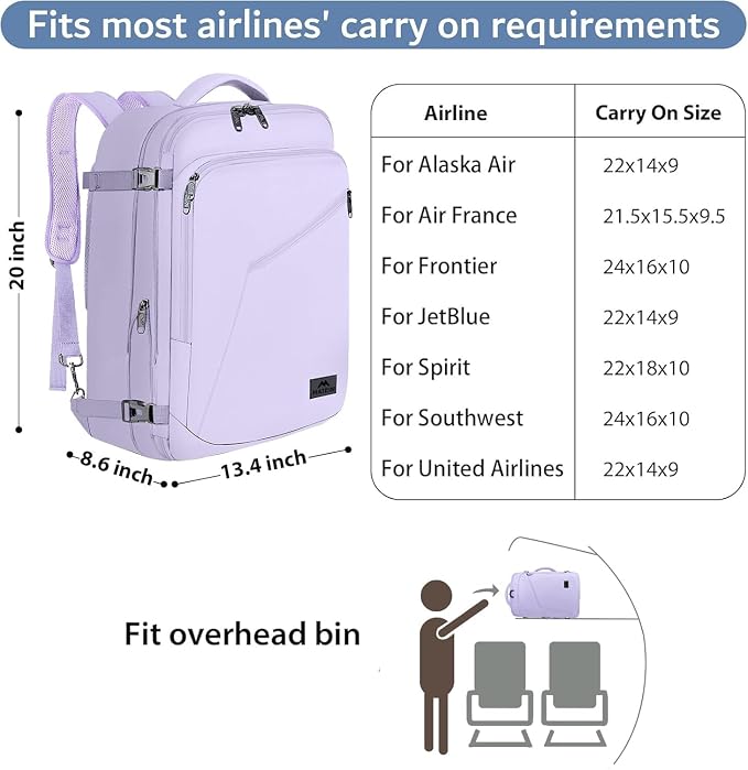 MATEIN Purple Backpack, Extra Large Travel Backpack - Image 2