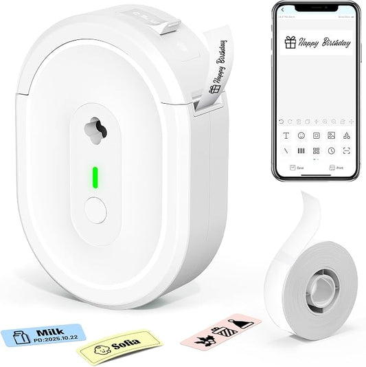 Label Maker Machine with Tape, N12 Bluetooth Label Printer, Portable Mini Label by Unknown