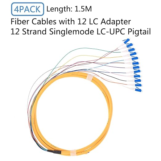 4Pcs 1.5 Meter 12 Strand SingleMode 9/125 LC-UPC Fiber Pigtail, 12 Color-Coded - Image 2