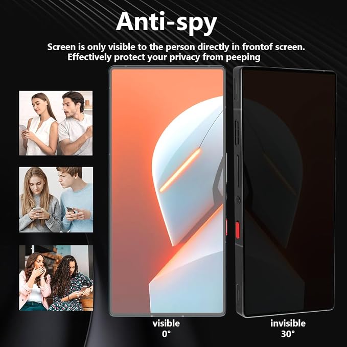Privacy Tempered Glass for ZTE Nubia Red Magic 9 Pro Screen Protector 2 Pack - Image 3