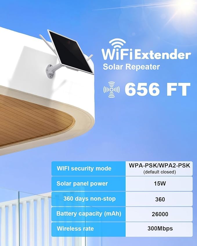 Solar WiFi Extender Outdoor, 15W Solar Powered WiFi Extender Signal Booster - Image 5