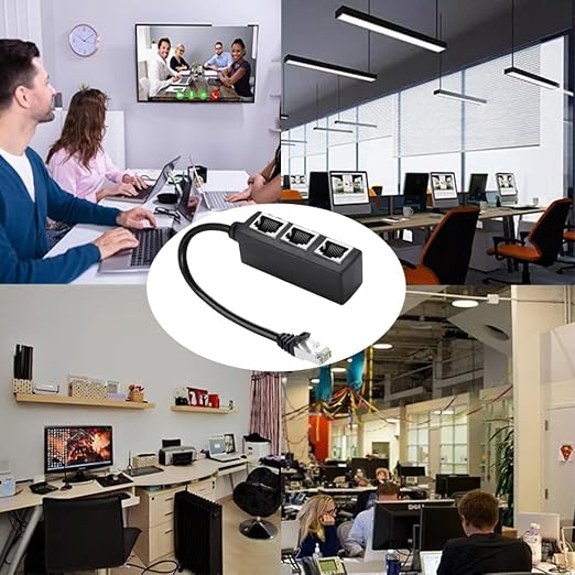 RJ45 Ethernet Splitter Cable, RJ45 1 Male to 3 Female Network Adapter Suitable - Image 6