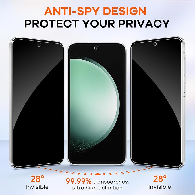 3+3 Pack for Samsung Galaxy S23 FE 5G Privacy Screen Protector & Phone Camera - Image 5