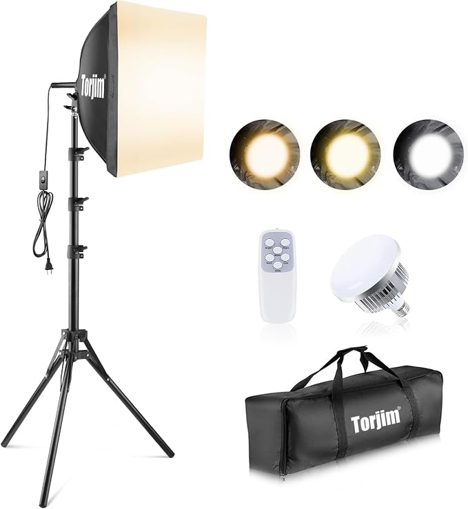 Torjim Softbox Photography Lighting Kit, Studio Lights by Torjim