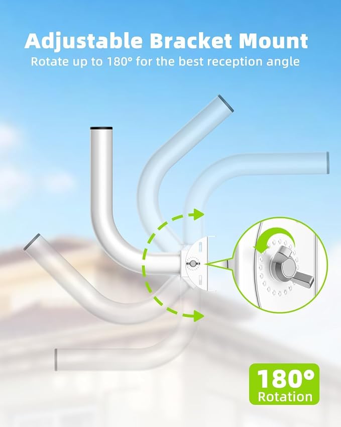 Universal Wireless Bridge Bracket Mount, 180° Adjustable Pole and Wall-Mounted - Image 2