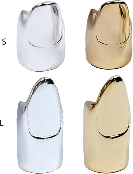 LIANXUE Metal Nail Cover Ring Hip Hop Cosplay Unisex Punk Gold Silver Color - Image 6