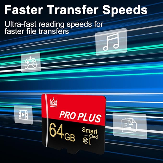 3 Pack Memory Card 64GB with Adapter, High Speed TF Card, UHS-I C10 A1 Memory - Image 2