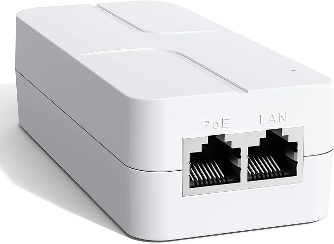 2.5Gb PoE+ Injector 30W, VunLink Single Port Power Over Ethernet Adapter by VunLink