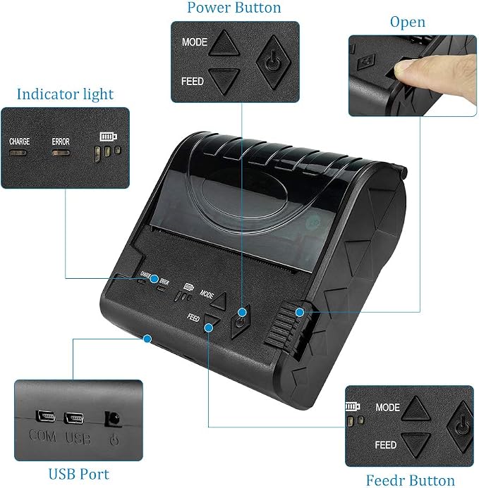 NETUM Wireless Bluetooth Thermal Receipt Printer, Portable Personal Bill - Image 6