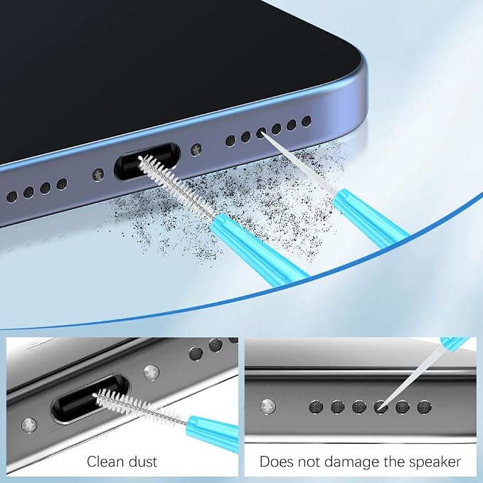 Charging Port Cleaner, Anti-Clogging Mini Brushes & Hook Dual Side Phone Cleaner - Image 2