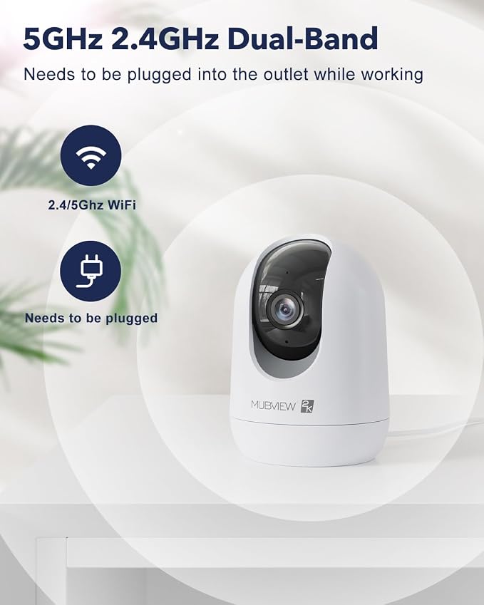 MUBVIEW Pet Camera with Phone App, Indoor Security Camera, 2.4/5GHz WiFi Cameras - Image 3