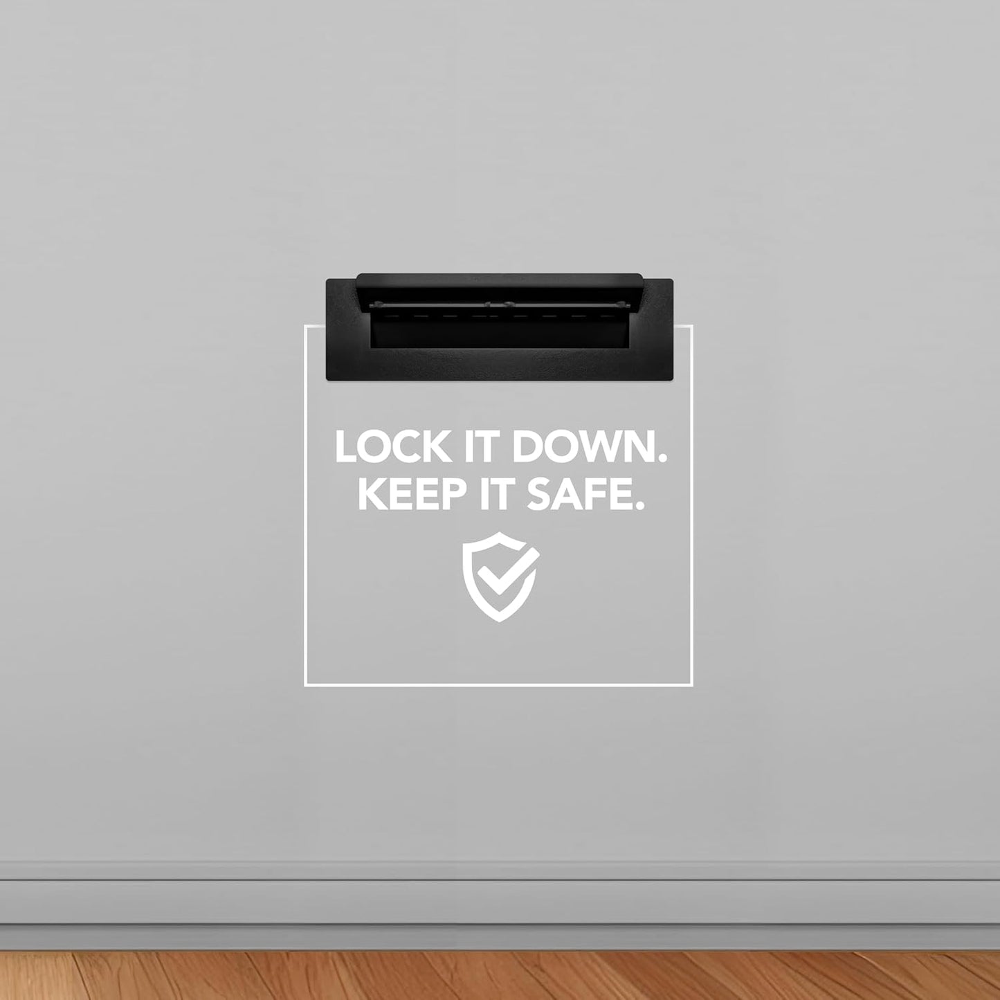 Through-The-Wall Drop Box Deposit Safe 17 x 13 x 7 - Heavy Duty Steel Mailbox with Lock for Receiving Mail, Checks, Letters, Cash and More for Home, Office and Commercial Use (D700) (Black)