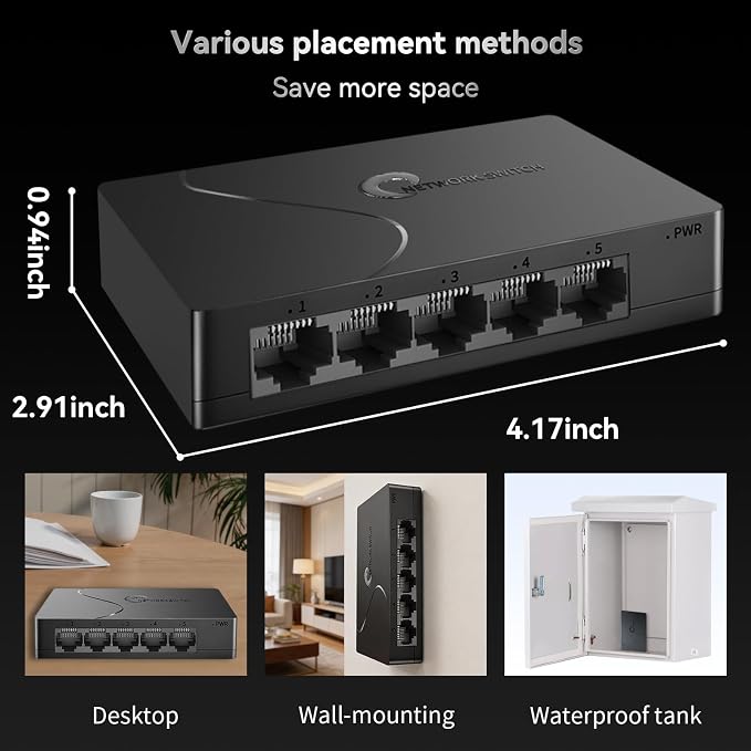Goalake 5 Port Gigabit Managed Ethernet Switch, Easy Smart Network Splitter - Image 8