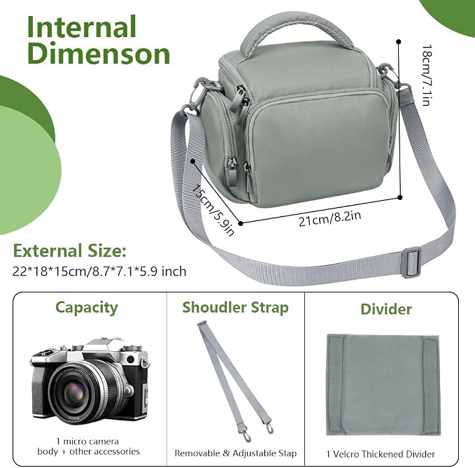 Ainiv DSLR Camera Bag, Waterproof Anti-Shock SLR Camera Case, Large Adjustable - Image 2