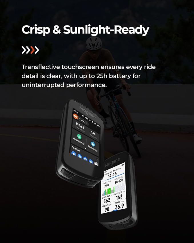 Magene C606 Pro GPS Bike Computer – 2.8" Transflective Touchscreen, 25Hr Battery - Image 5