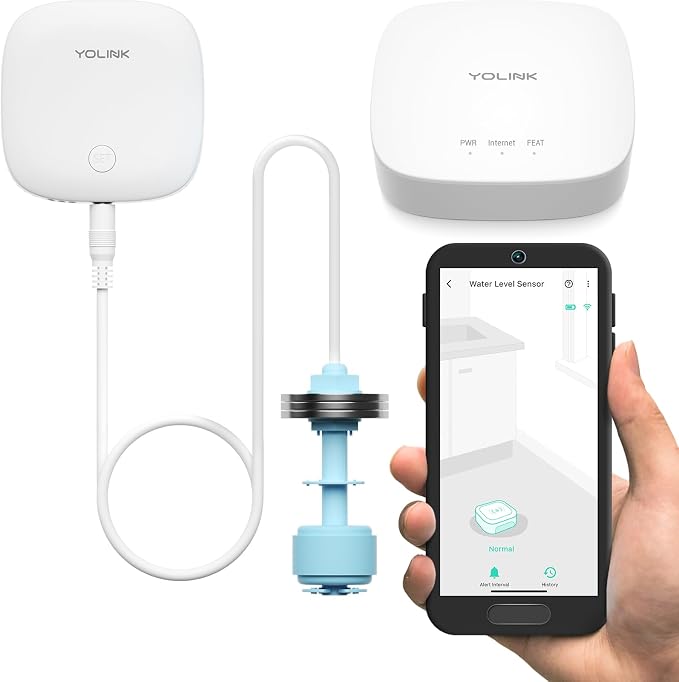YoLink LoRa Water Level Monitoring Sensor Starter Kit: 1 YoLink Hub & Wireless by YoLink