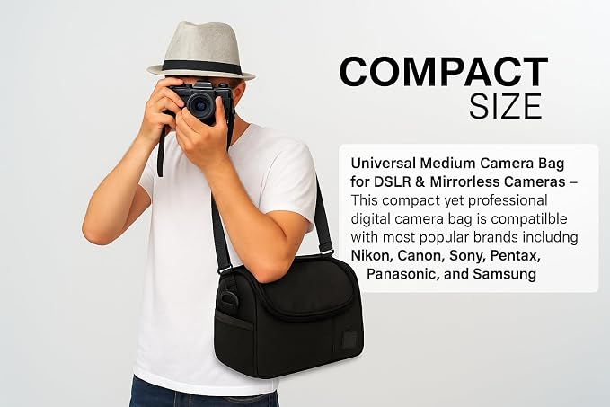 eCostConnection Medium Camera Bag Case – Soft Padded Camera Equipment Bag - Image 4