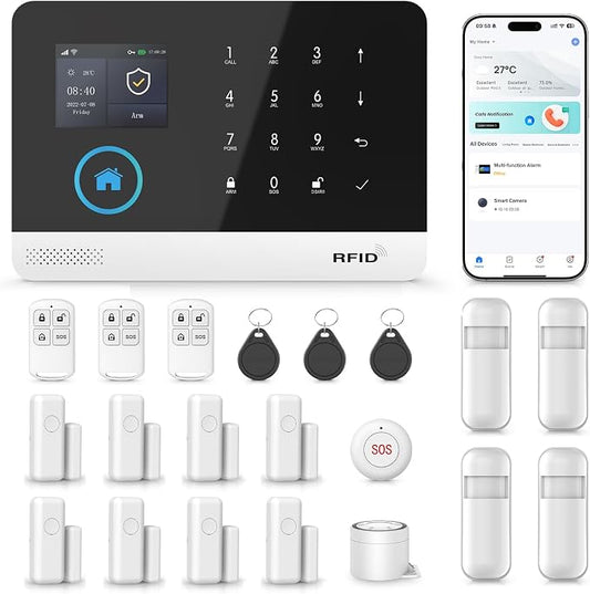 Wireless Home Security System, SOS Button, Door/Window Sensors, APP Insta Alert by CloureeDirect