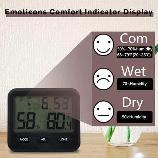 Digital Hygrometer Indoor Thermometer, Temperature Humidity Gauge - Image 4