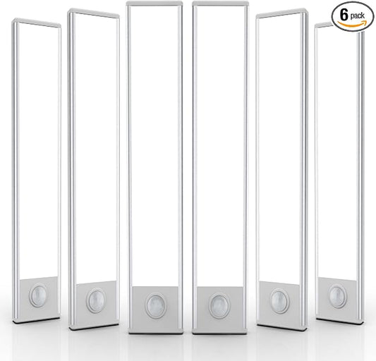 6 Pack Under Cabinet Lighting Wireless, 58 LED Rechargeable Battery Motion by BuyNow