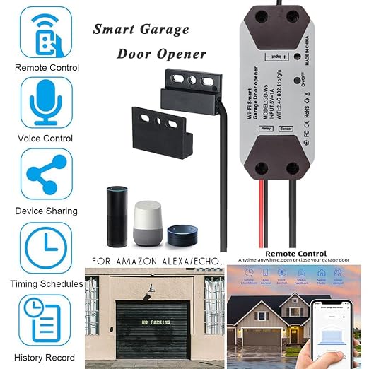 EVERSECU Tuya Smart WiFi Switch Garage Door Opener Controller Compatible - Image 2
