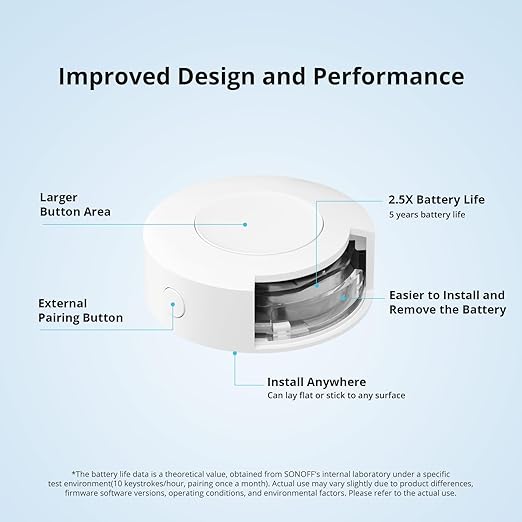 SONOFF Zigbee Switch, SNZB-01P Wireless Push Button, Supports to Create Smart - Image 4